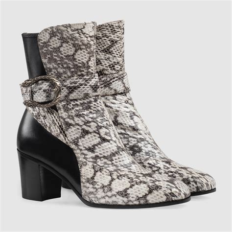 black snake gucci boots|gucci snakeskin leather ankle boots.